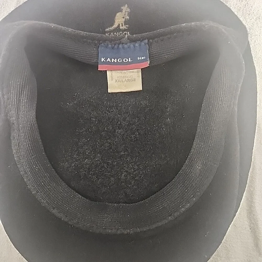 Newsboy Cap Kangol Blue 504 Wool CAO1474 Black RN# 68438 Size XXL Vintage